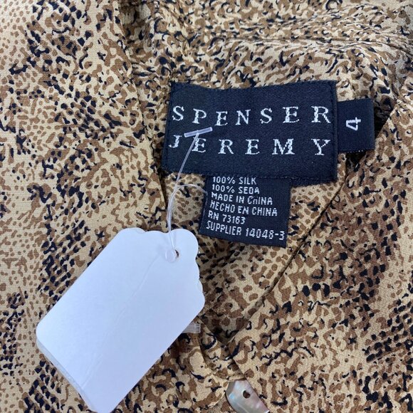 Spenser Jeremy Women's Blouse Brown Size 4 Rattlesnake Scales Abalone Buttons - Picture 3 of 12
